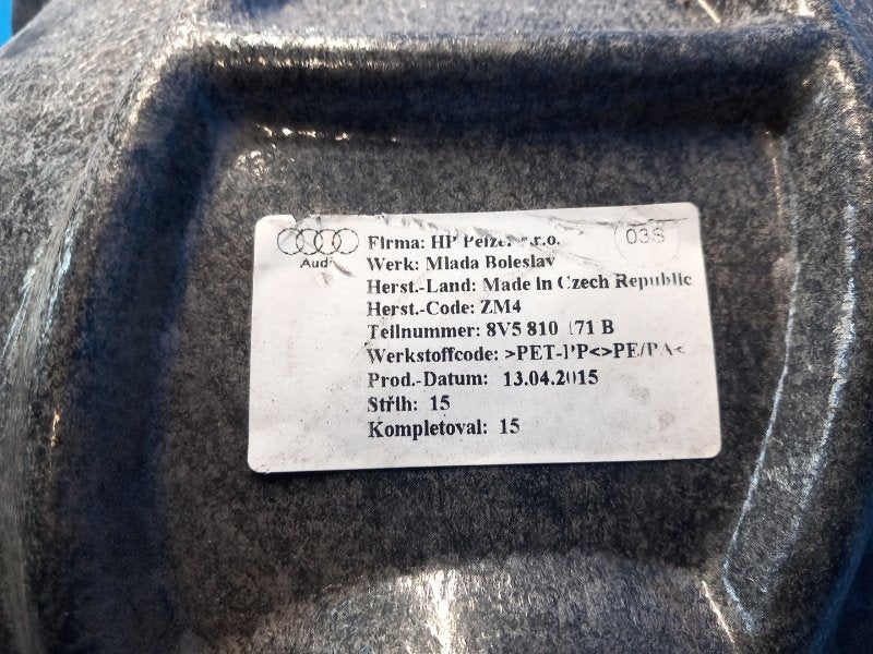 Mudguard AUDI A3 (8V) 12–17 2015 Left. Rear.