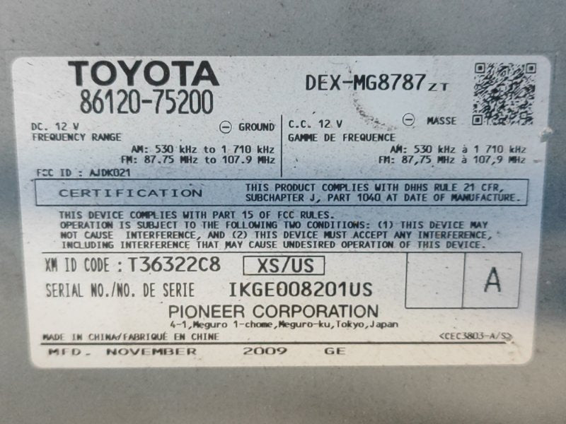 Lexus HS250H (ANF10) radio 09-12 2009